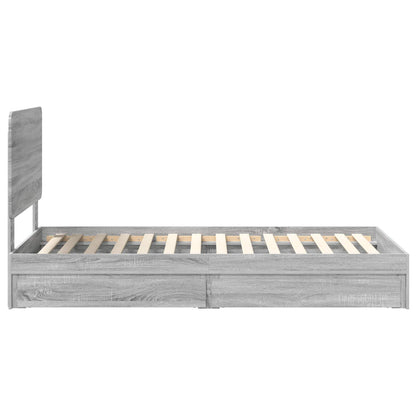 Storage Bed Grey Sonoma 100 x 200 cm Engineered Wood