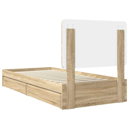 Storage Bed with Drawer Sonoma Oak 90 x 200 cm Engineered Wood