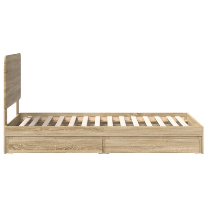 Storage Bed with Drawer Sonoma Oak 90 x 190 cm Engineered Wood
