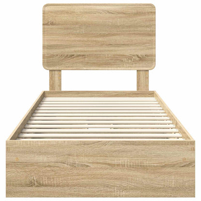 Storage Bed with Drawer Sonoma Oak 75 x 190 cm Engineered Wood