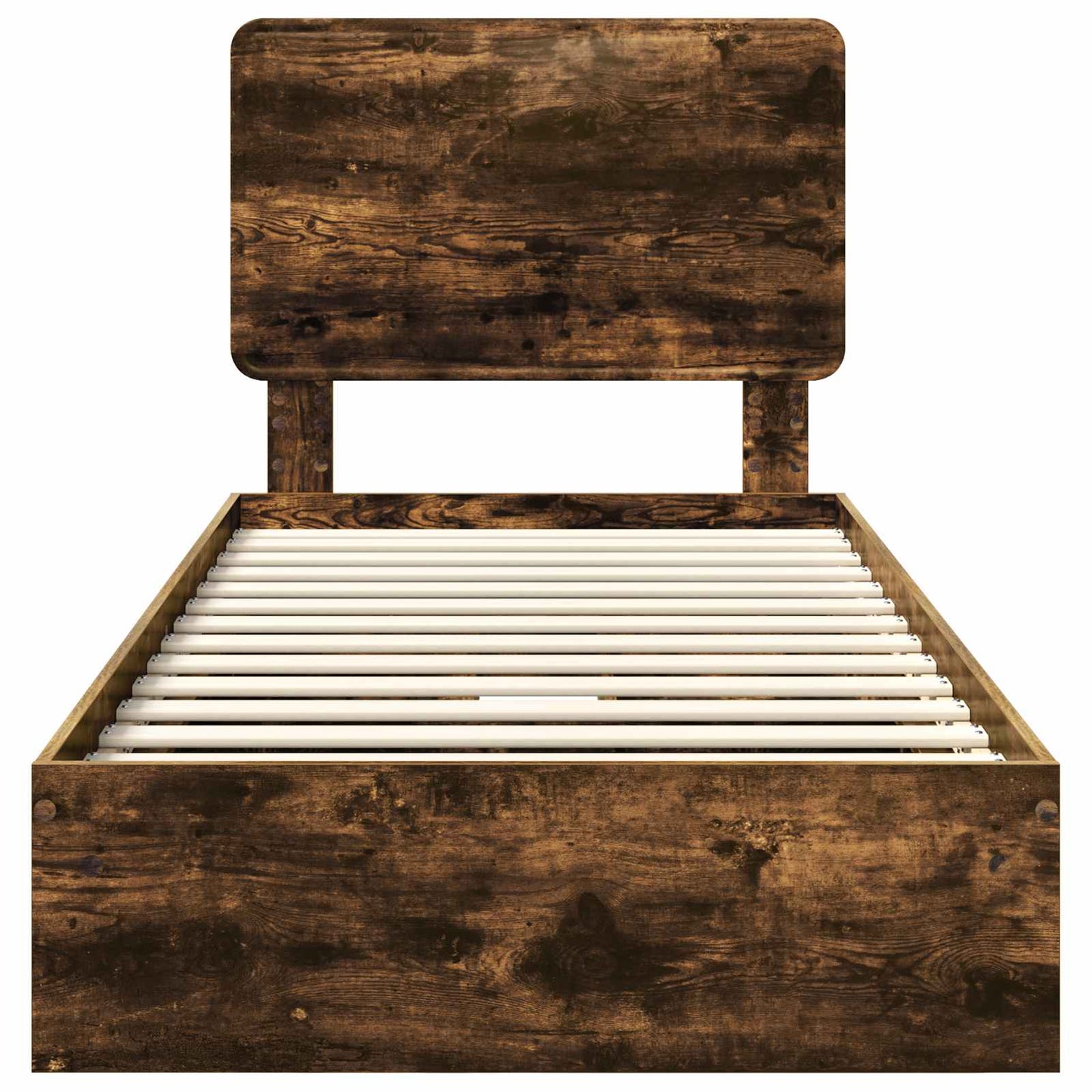 Storage Bed with Drawer Smoked Oak 75 x 190 cm Engineered Wood