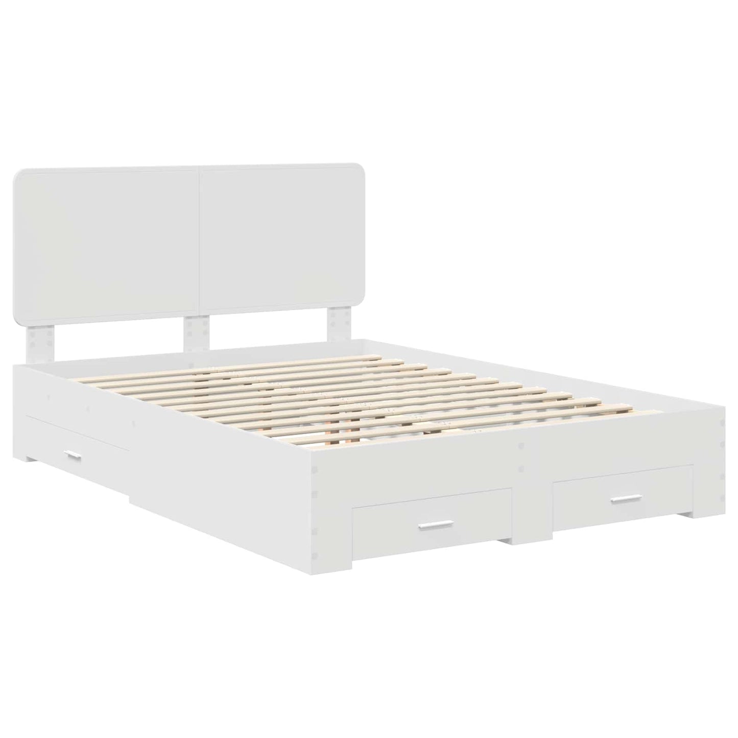 Bed Frame with Headboard White 160 x 200 cm Engineered Wood