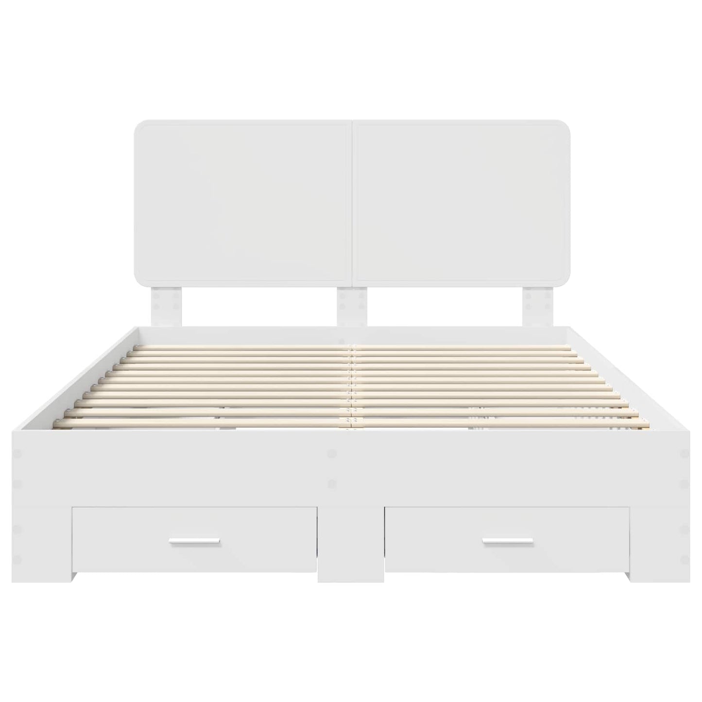 Bed Frame with Headboard White 160 x 200 cm Engineered Wood