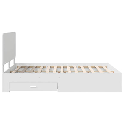 Bed Frame with Headboard White 160 x 200 cm Engineered Wood