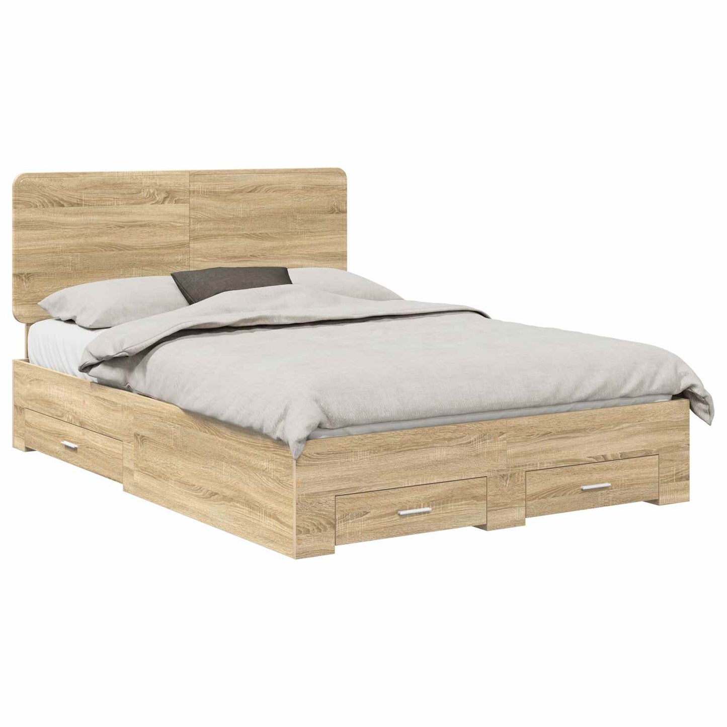 Bed Frame with Drawer Sonoma Oak 150 x 200 cm Engineered Wood