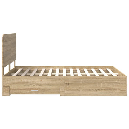 Bed Frame with Drawer Sonoma Oak 150 x 200 cm Engineered Wood