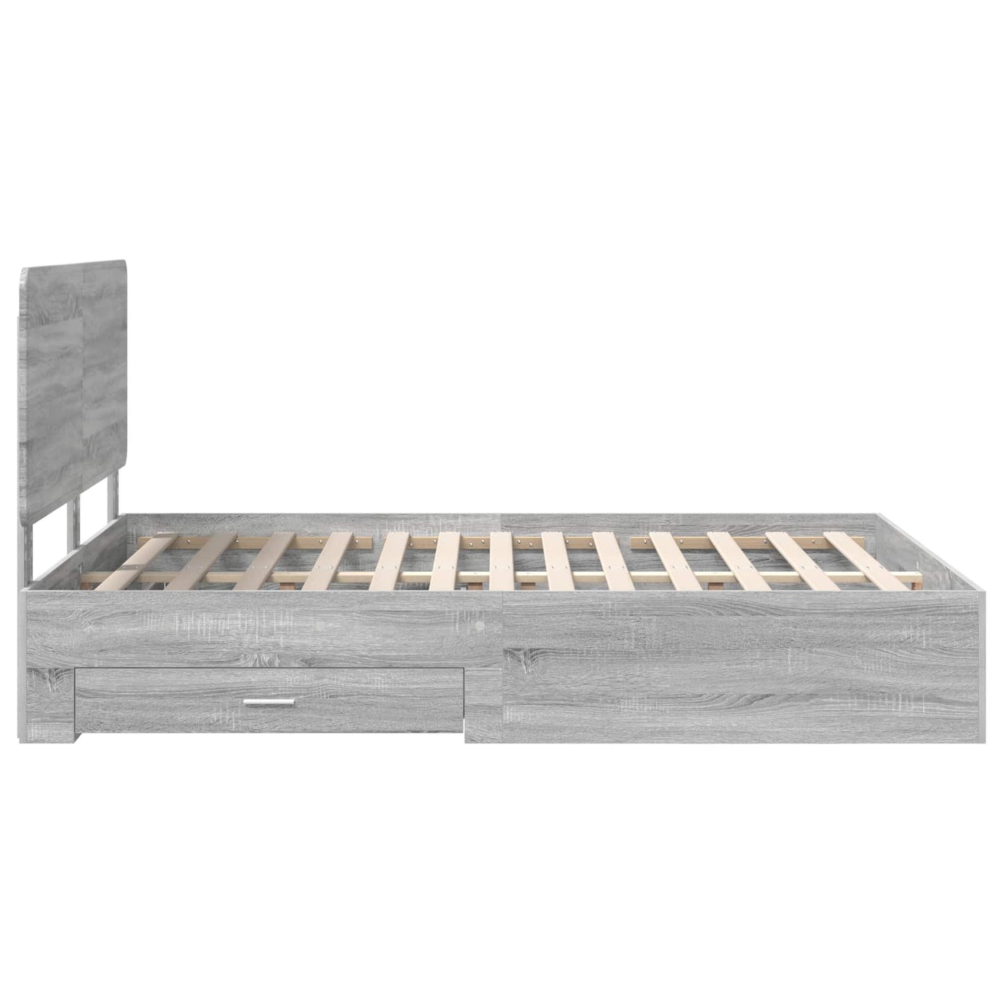 Bed Frame with Drawer Grey Sonoma 150 x 200 cm Engineered Wood