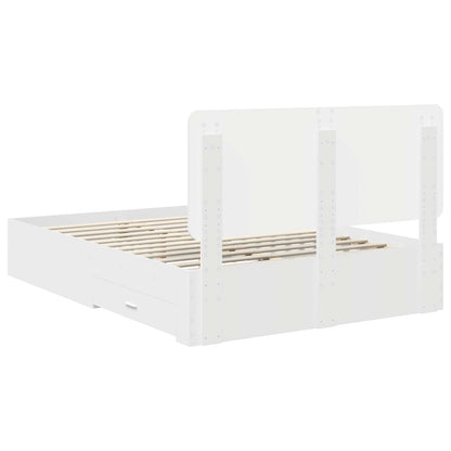 Bed Frame with Headboard White 140 x 200 cm Engineered Wood
