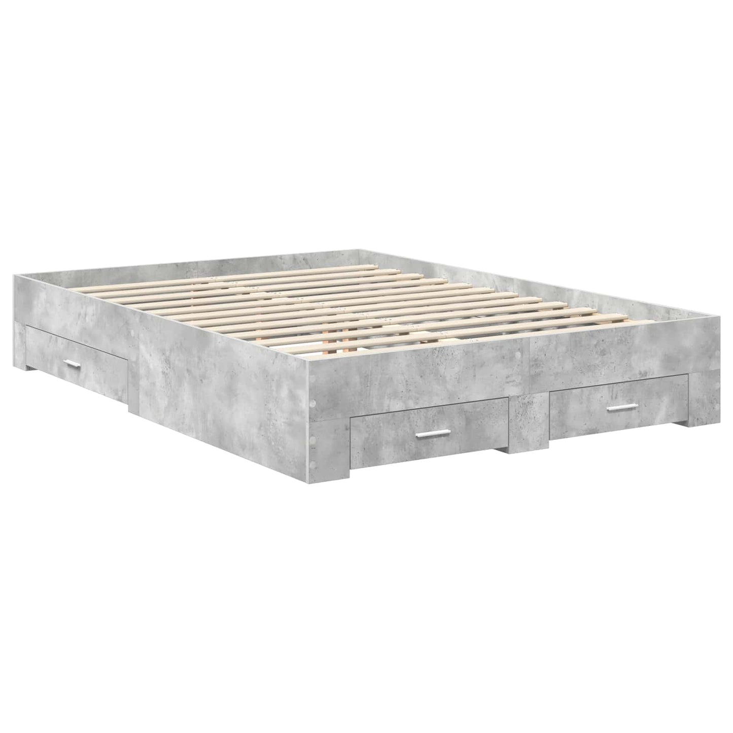 Bed Frame Concrete Grey 140 x 190 cm Engineered Wood