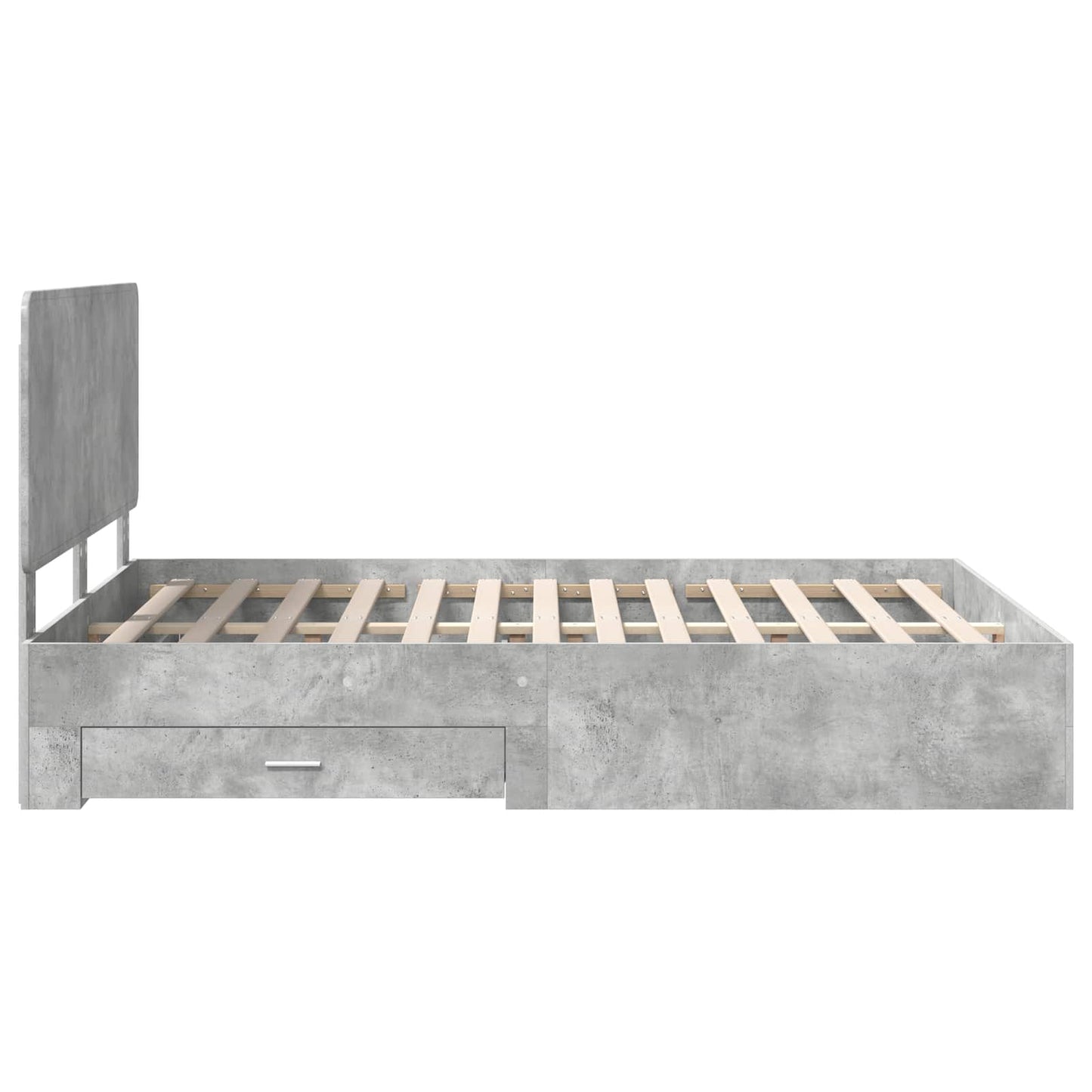 Bed Frame Concrete Grey 140 x 190 cm Engineered Wood