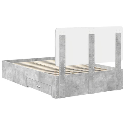 Bed Frame Concrete Grey 120 x 190 cm Engineered Wood