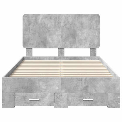 Bed Frame Concrete Grey 120 x 190 cm Engineered Wood