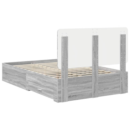 Bed Frame with Drawer Grey Sonoma 120 x 190 cm Engineered Wood