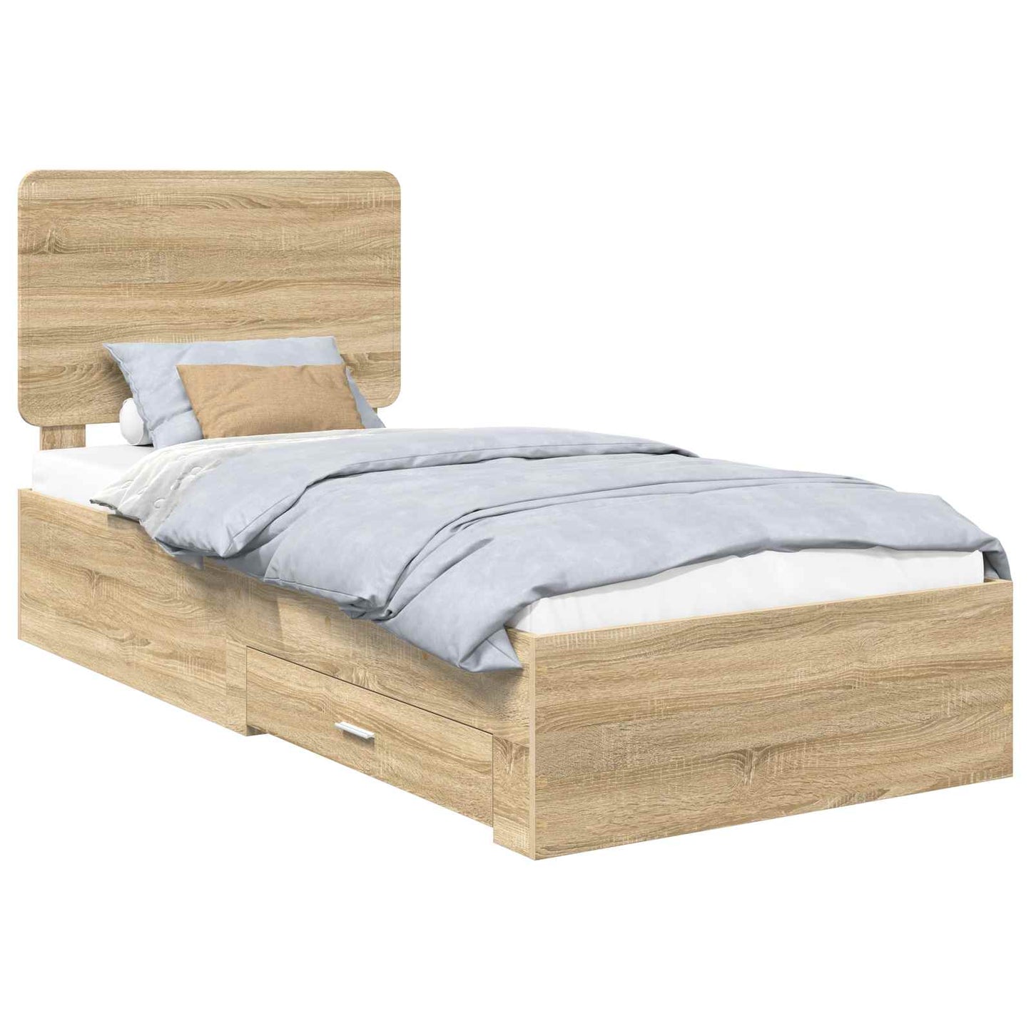 Bed Frame with Drawer Sonoma Oak 100 x 200 cm Engineered Wood