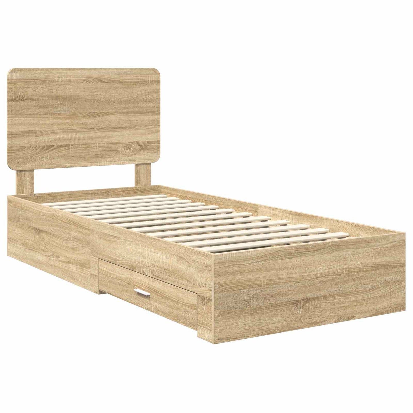 Bed Frame with Drawer Sonoma Oak 100 x 200 cm Engineered Wood