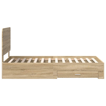 Bed Frame with Drawer Sonoma Oak 100 x 200 cm Engineered Wood
