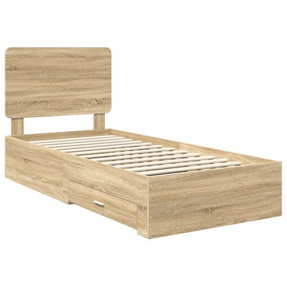 Bed Frame with Headboard Sonoma Oak 90 x 200 cm Engineered Wood