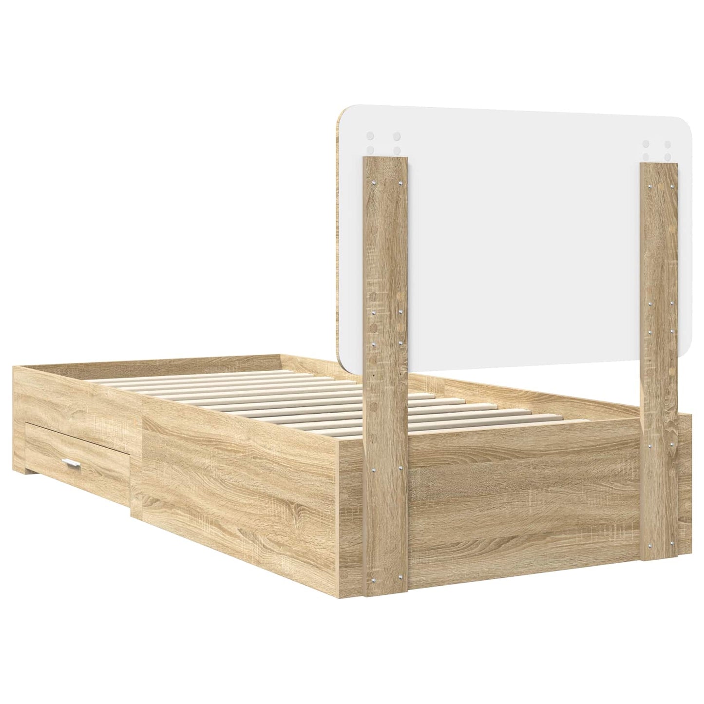 Bed Frame with Headboard Sonoma Oak 90 x 200 cm Engineered Wood
