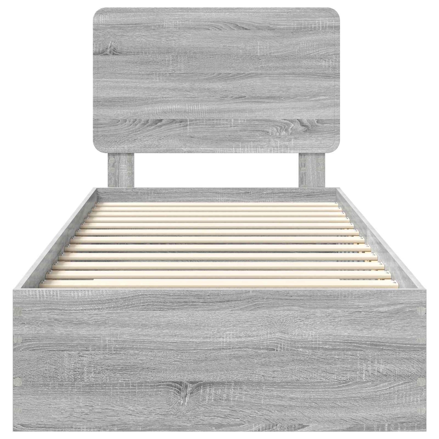 Bed Frame with Drawer Grey Sonoma 90 x 200 cm Engineered Wood