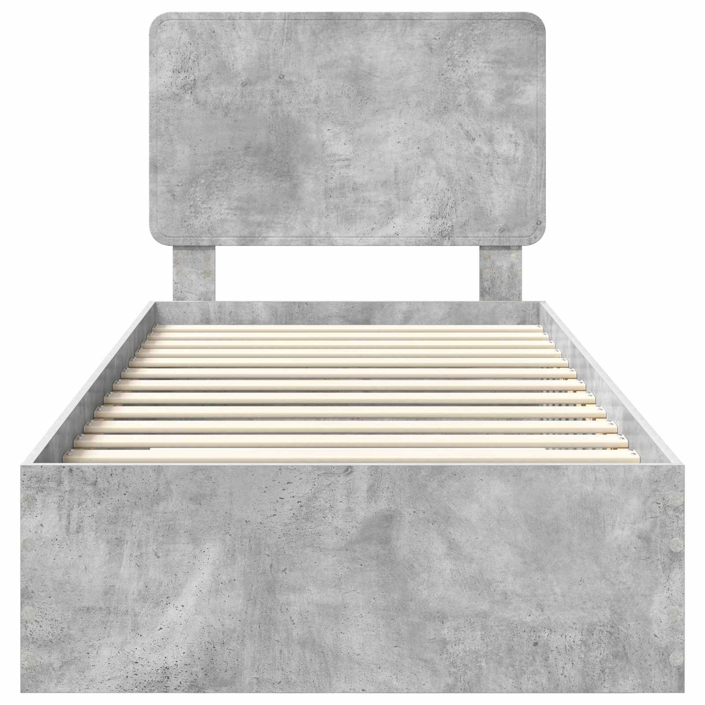 Bed Frame with Drawer Concrete Grey 70 x 190 cm Engineered Wood