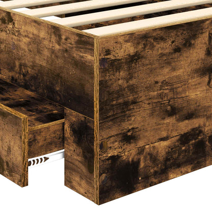 Bed Frame with Headboard Smoked Oak 75 x 190 cm Engineered Wood