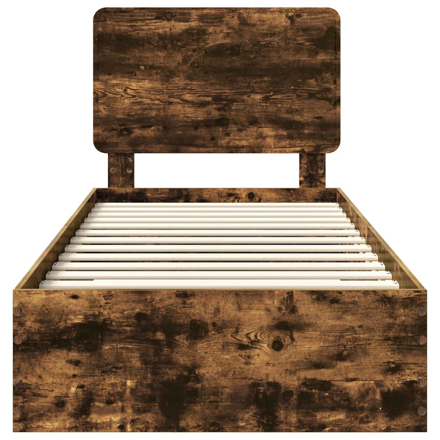 Bed Frame with Headboard Smoked Oak 75 x 190 cm Engineered Wood