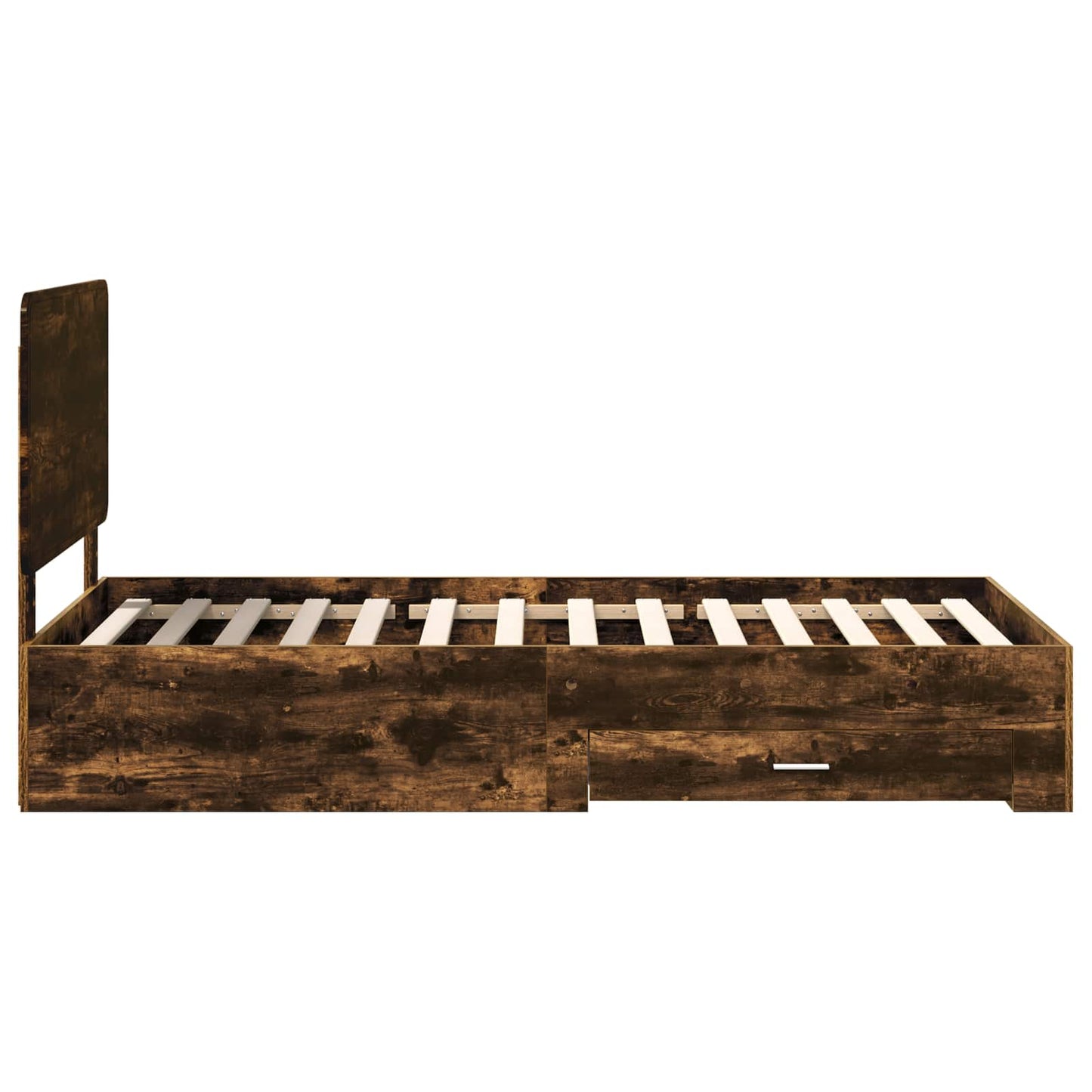 Bed Frame with Headboard Smoked Oak 75 x 190 cm Engineered Wood