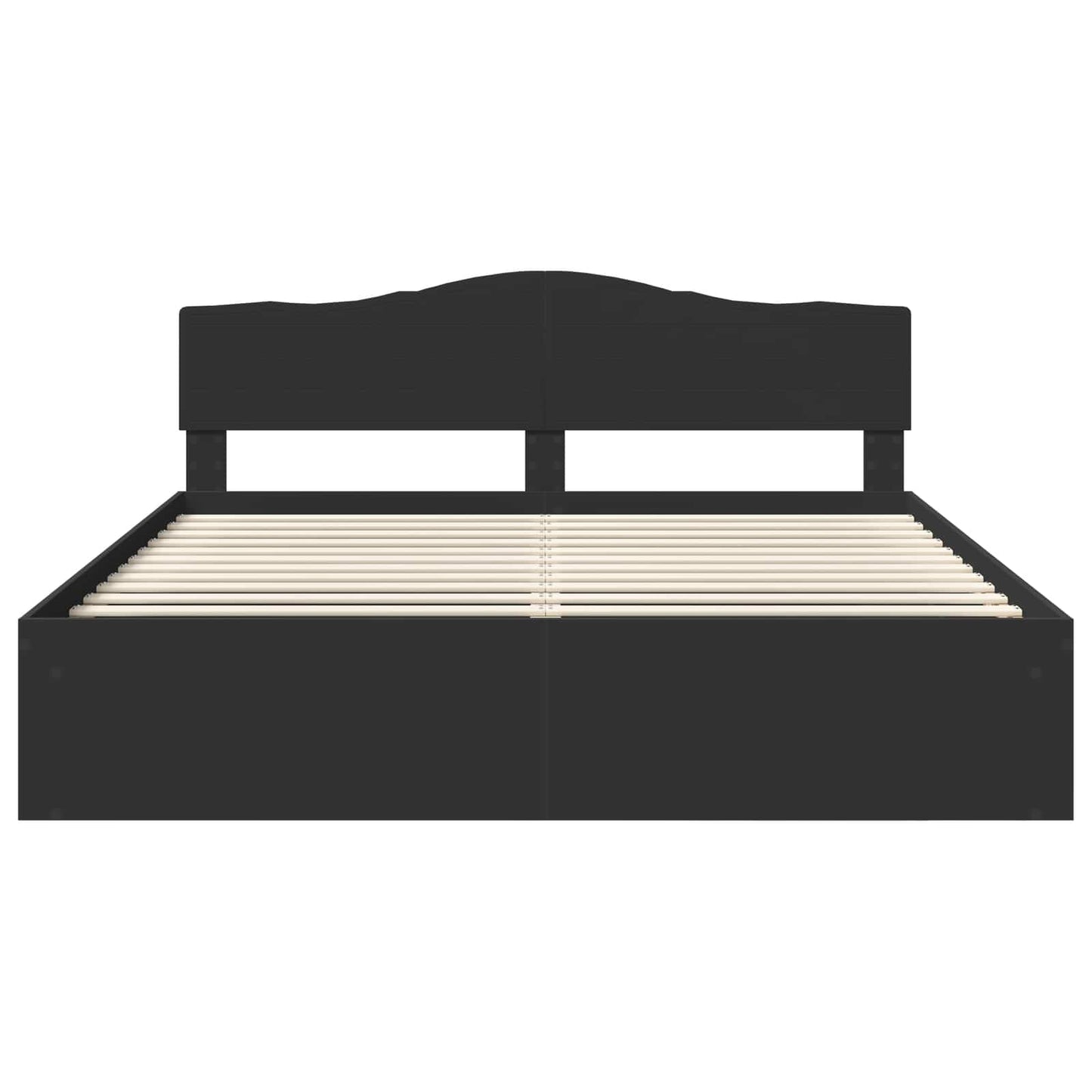Bed Frame with Headboard Black 180 x 200 cm Solid Pine Wood