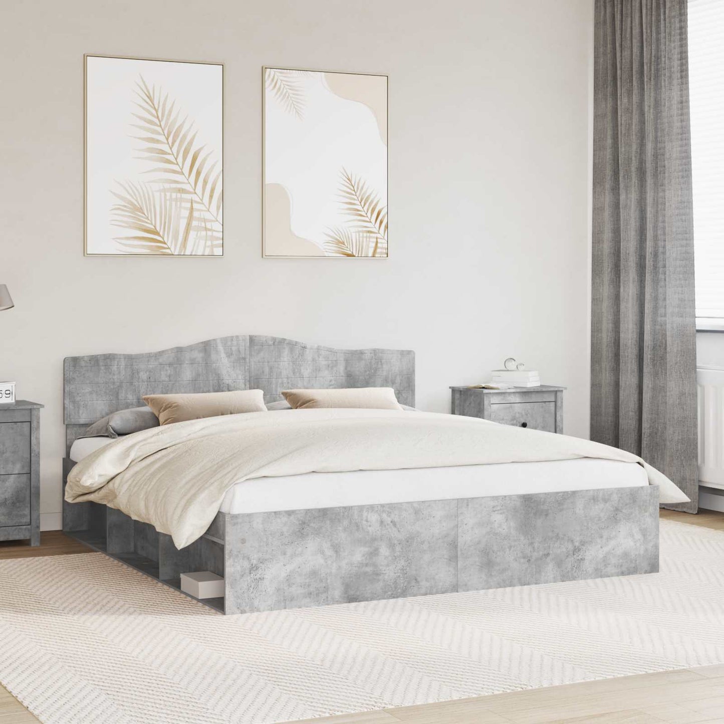 Bed Frame with Headboard Concerte 180 x 200 cm Solid Pine Wood