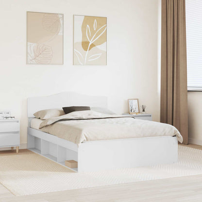 Bed Frame with Headboard White 160 x 200 cm Solid Pine Wood