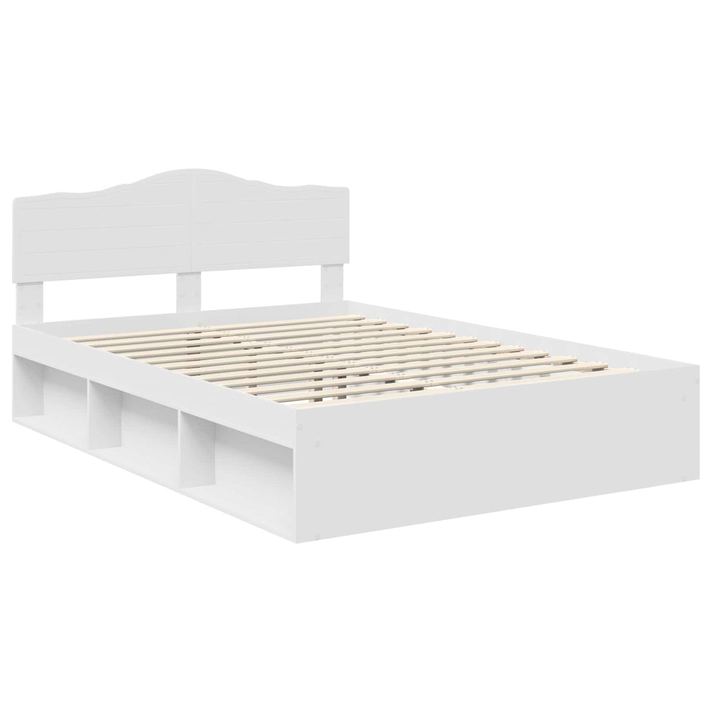 Bed Frame with Headboard White 160 x 200 cm Solid Pine Wood