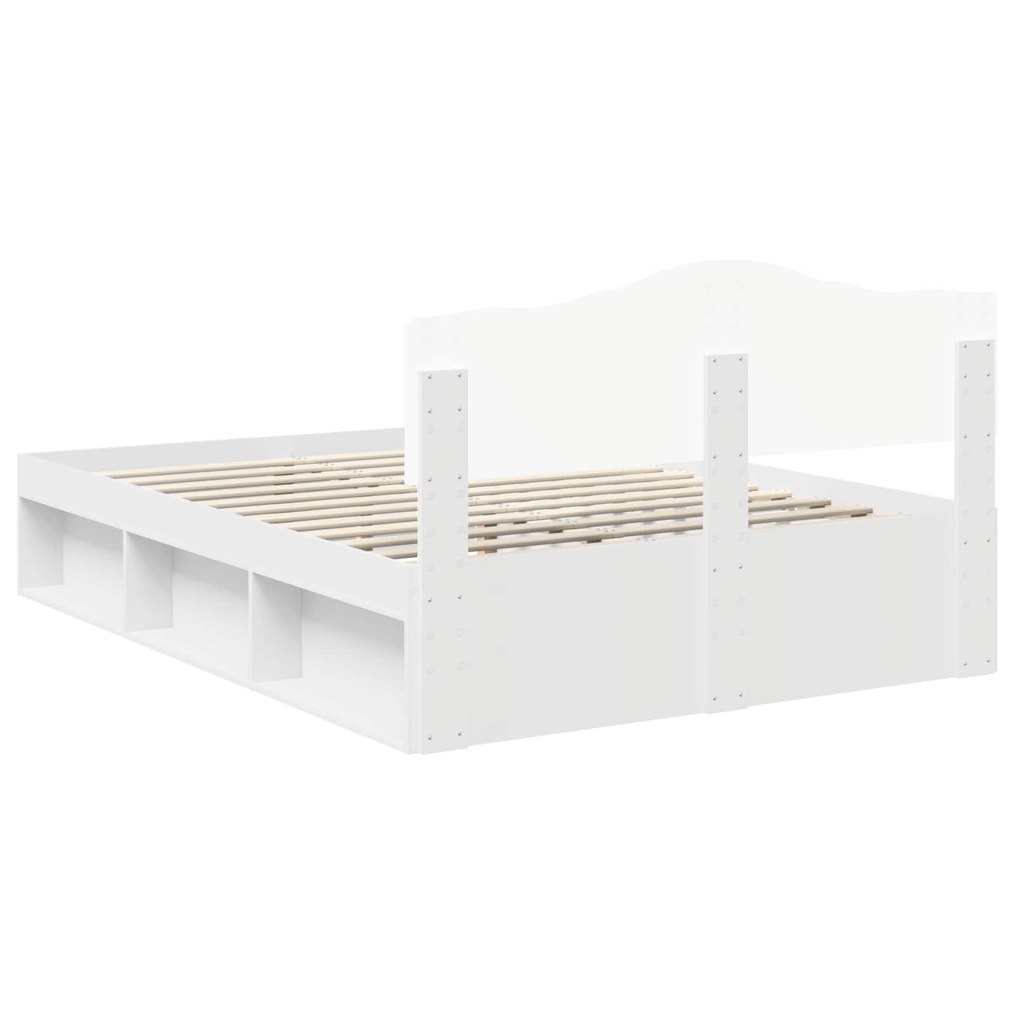 Bed Frame with Headboard White 160 x 200 cm Solid Pine Wood