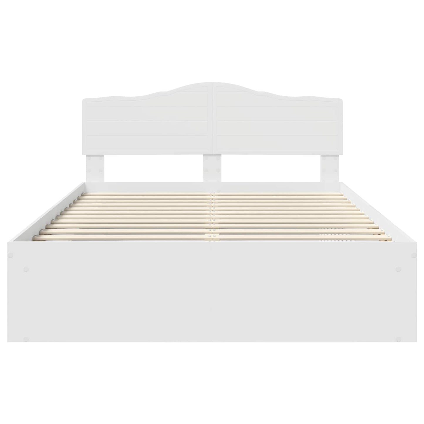 Bed Frame with Headboard White 160 x 200 cm Solid Pine Wood