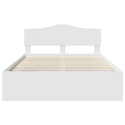 Bed Frame with Headboard White 160 x 200 cm Solid Pine Wood