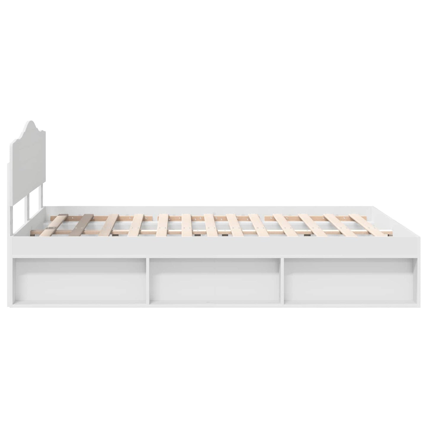 Bed Frame with Headboard White 160 x 200 cm Solid Pine Wood