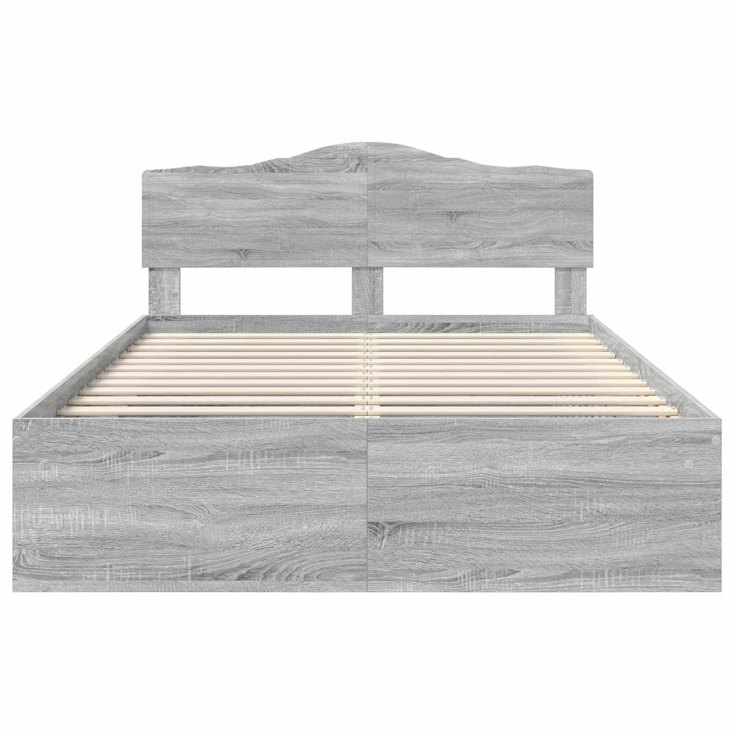 Bed Frame Grey Sonoma 160 x 200 cm Solid Pine Wood
