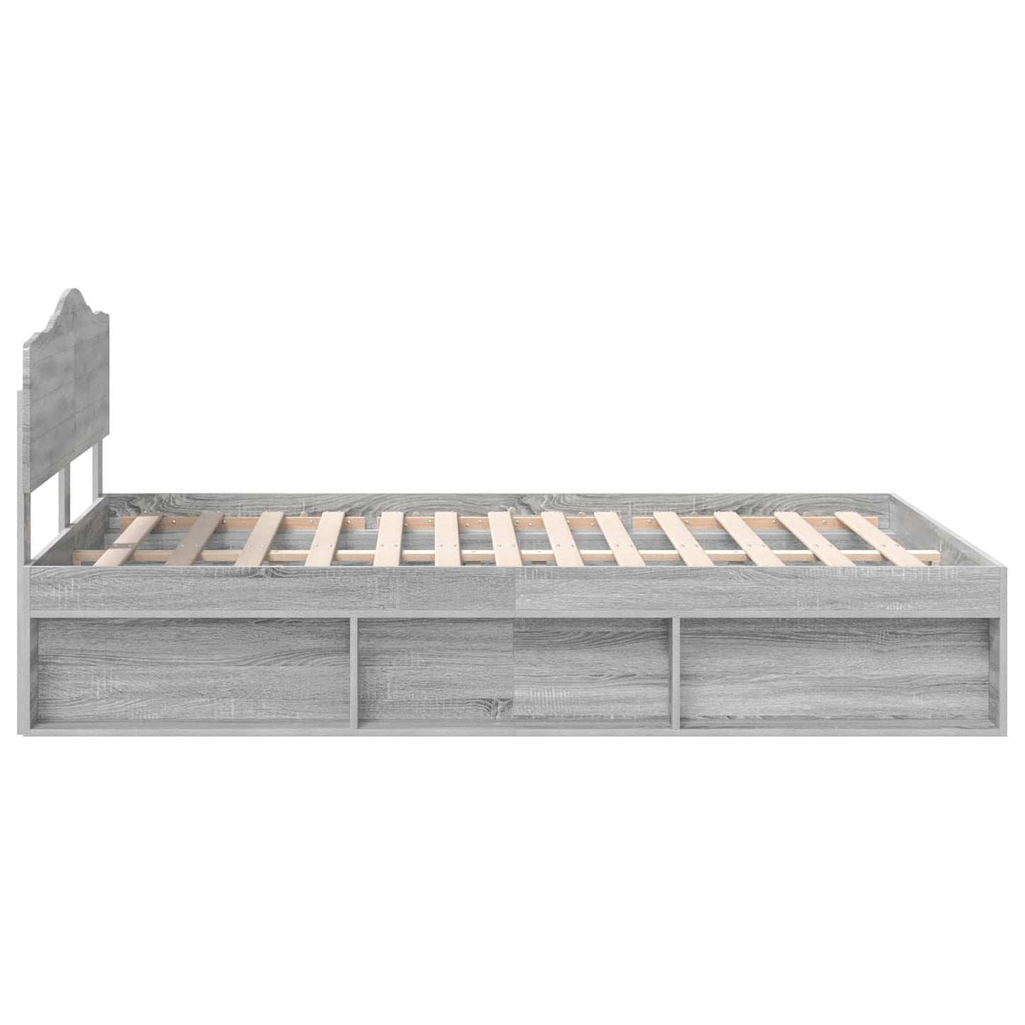 Bed Frame Grey Sonoma 160 x 200 cm Solid Pine Wood