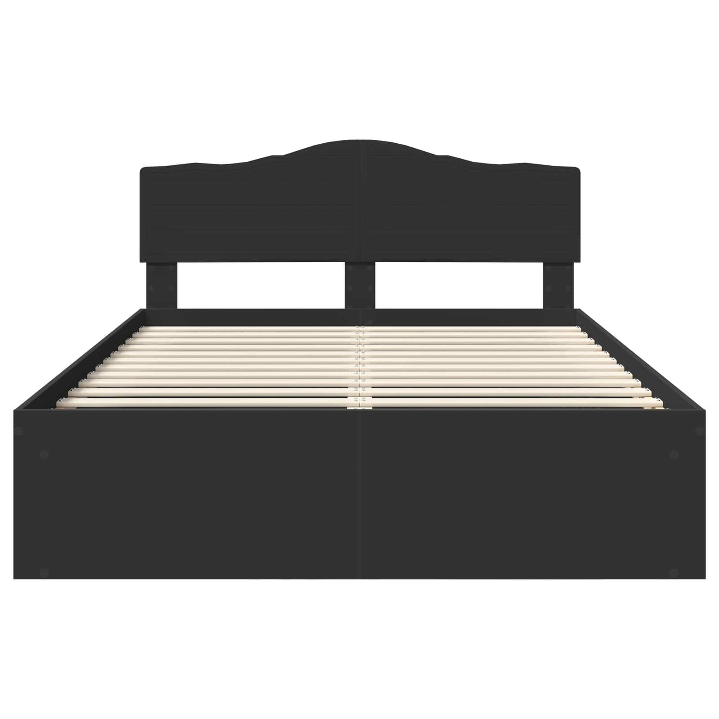 Bed Frame with Headboard Black 150 x 200 cm Solid Pine Wood