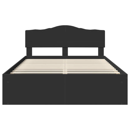 Bed Frame with Headboard Black 150 x 200 cm Solid Pine Wood