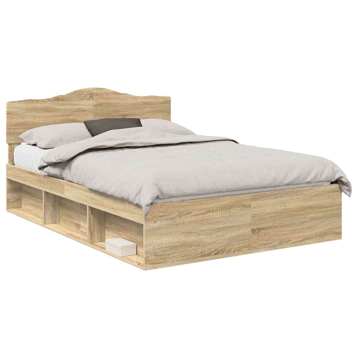 Bed Frame Sonoma Oak 150 x 200 cm Solid Pine Wood