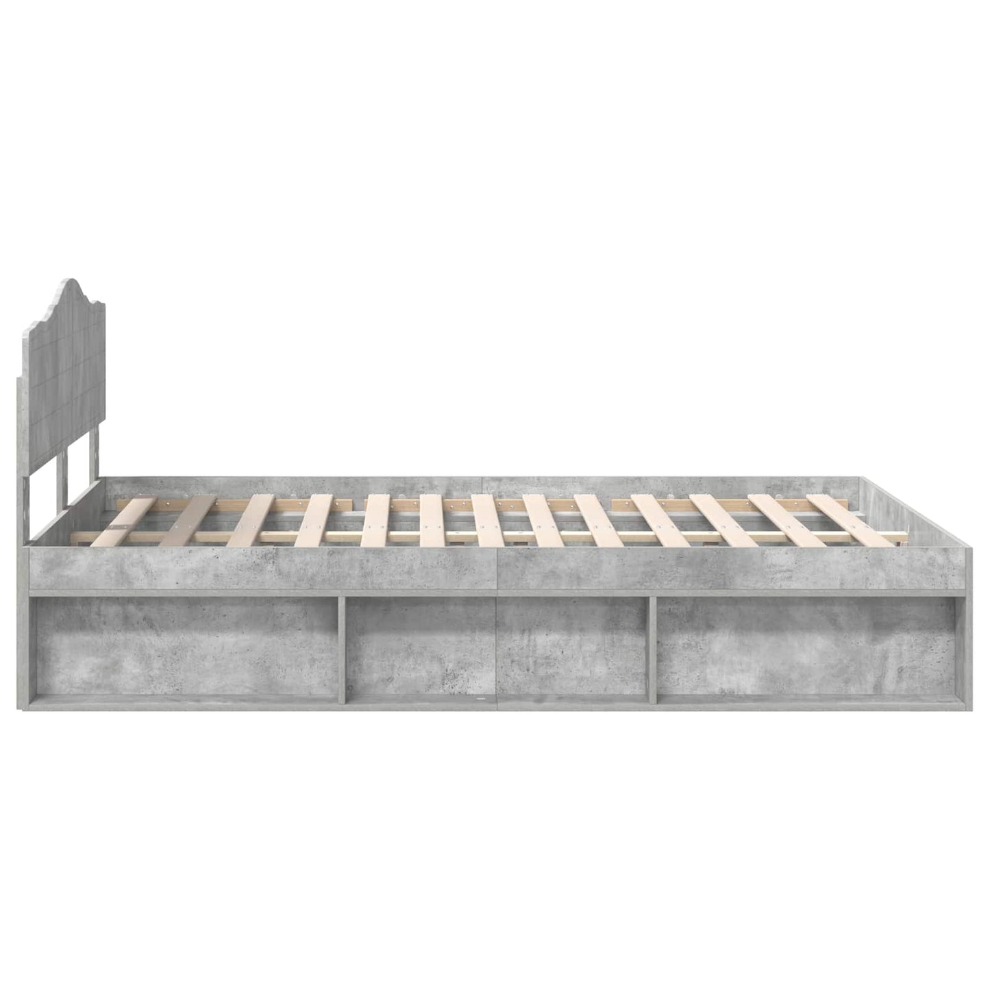 Bed Frame Concerte Grey 150 x 200 cm Solid Pine Wood