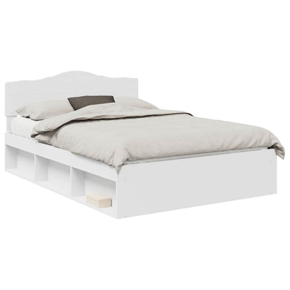 Bed Frame with Headboard White 140 x 200 cm Solid Pine Wood