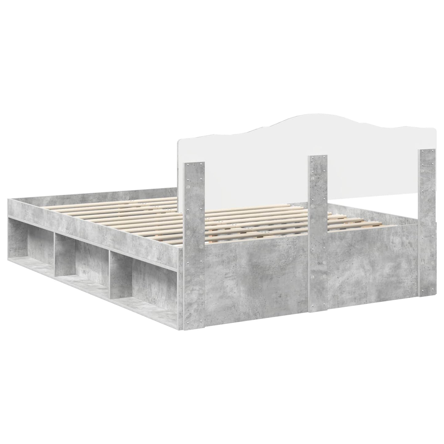 Bed Frame with Headboard Concerte 140 x 200 cm Solid Pine Wood