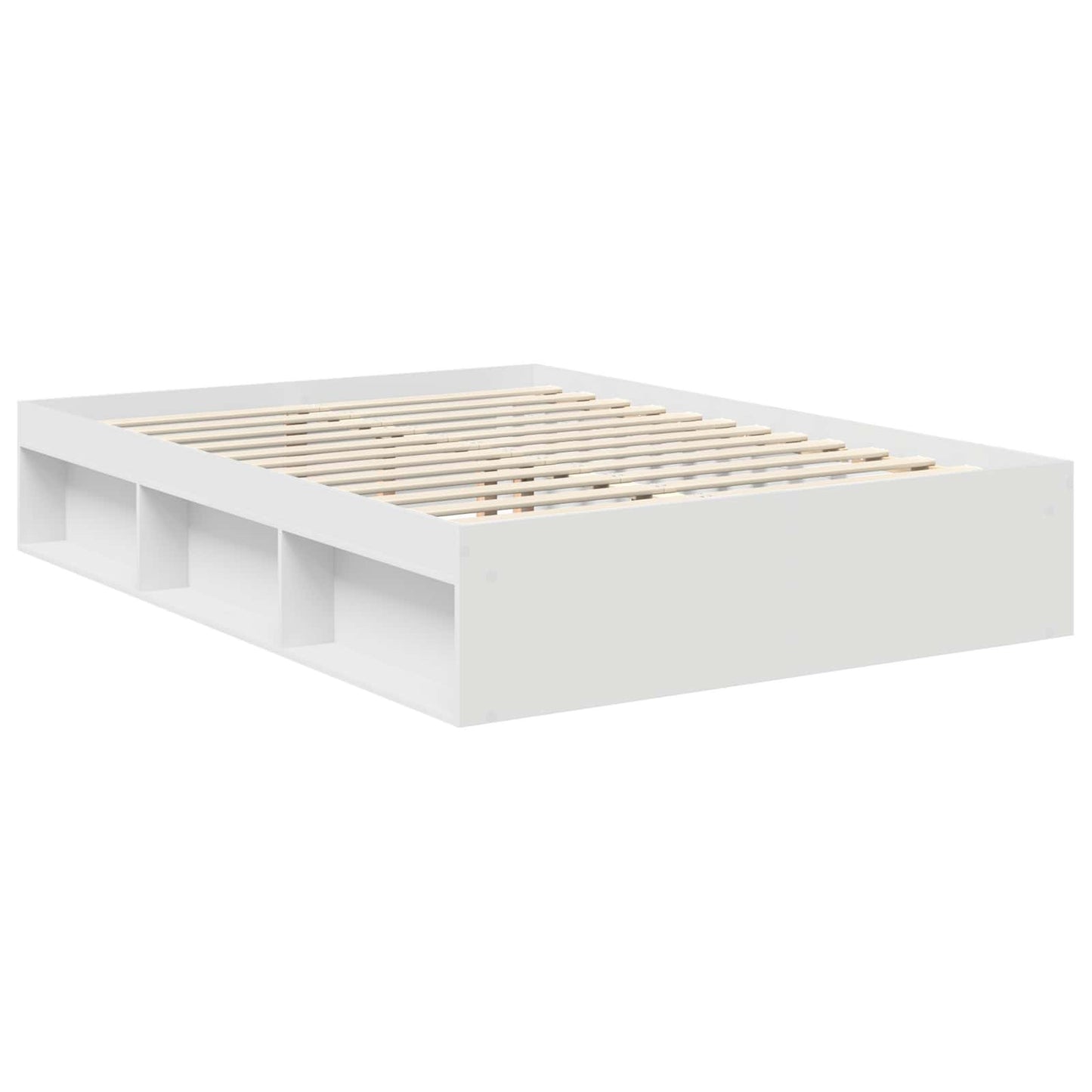 Bed Frame with Headboard White 140 x 190 cm Solid Pine Wood