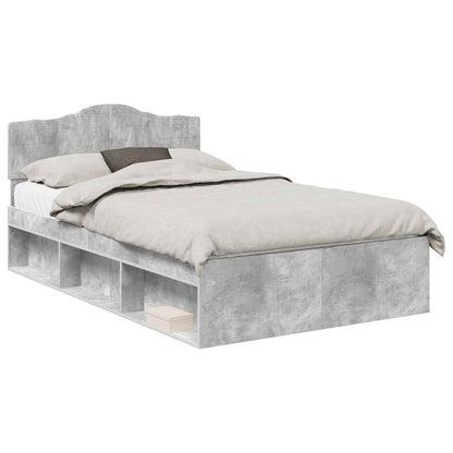Bed Frame Concerte Grey 135 x 190 cm Solid Pine Wood