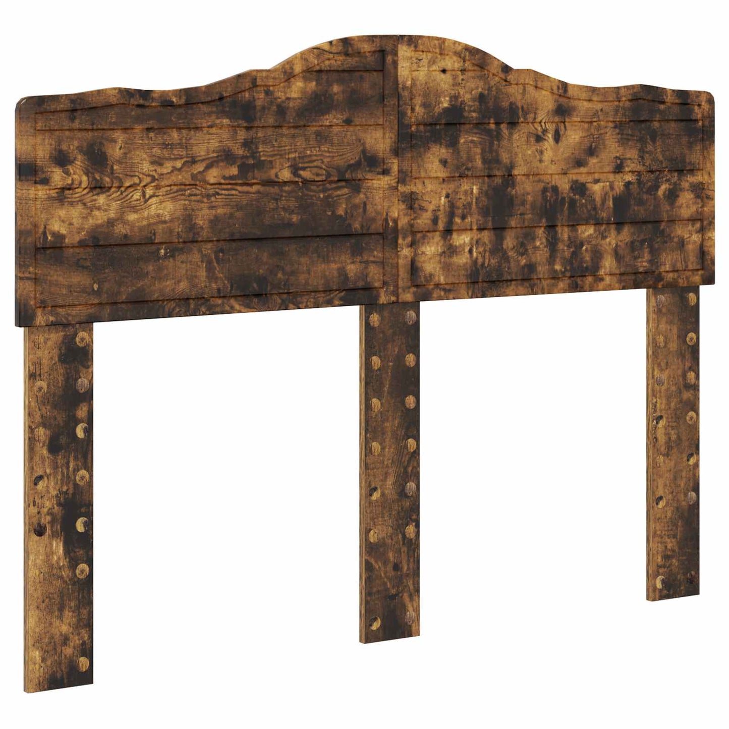 Bed Frame Smoked Oak 135 x 190 cm Solid Pine Wood
