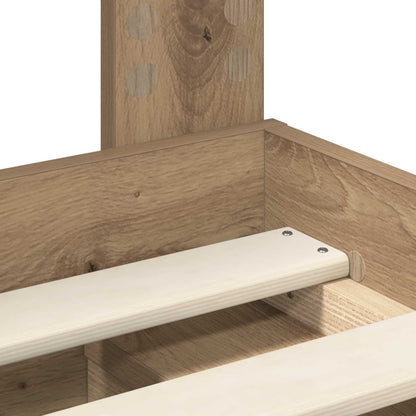 Bed Frame Artisian Oak 135 x 190 cm Solid Pine Wood