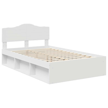 Bed Frame with Headboard White 120 x 200 cm Solid Pine Wood