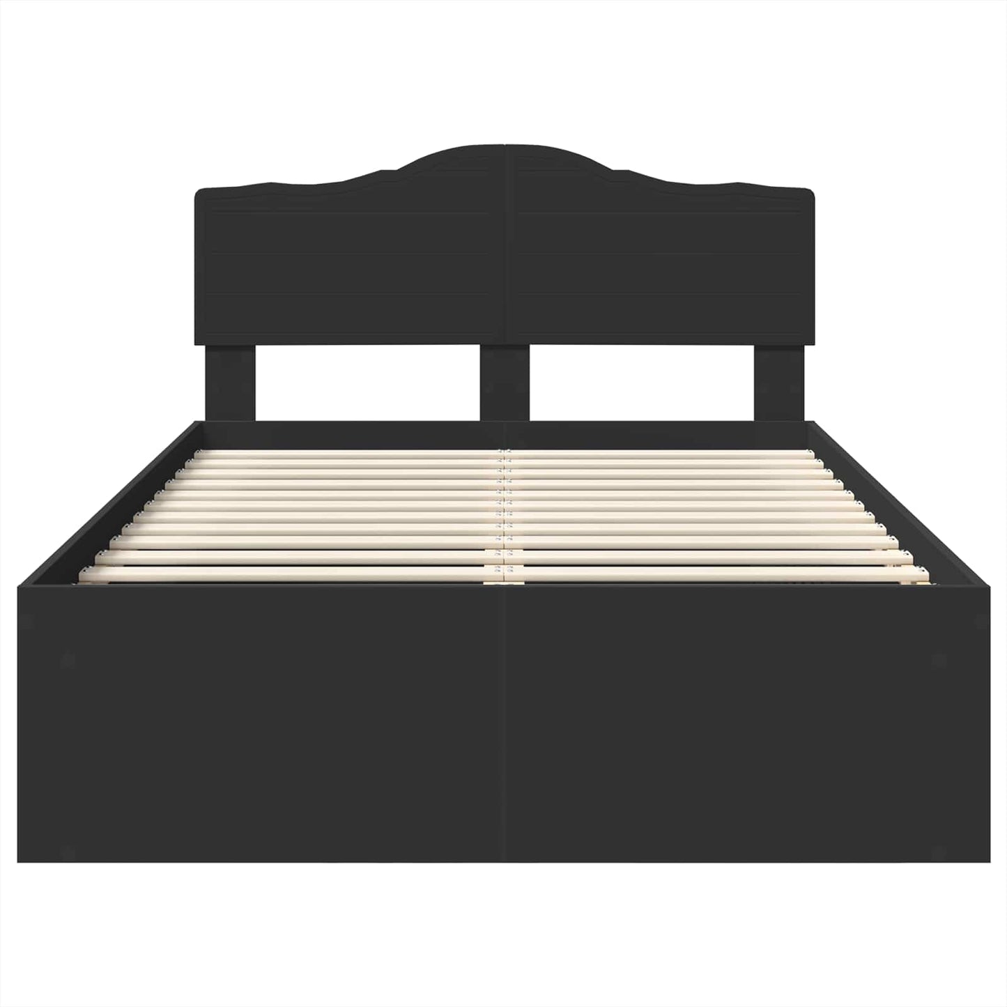 Bed Frame with Headboard Black 120 x 200 cm Solid Pine Wood
