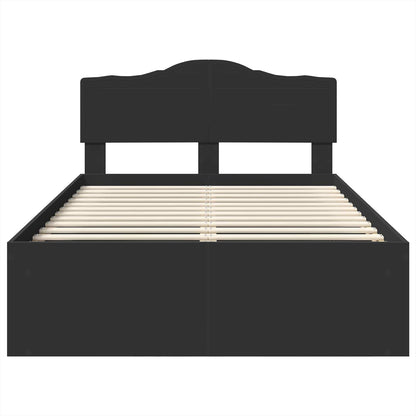 Bed Frame with Headboard Black 120 x 200 cm Solid Pine Wood